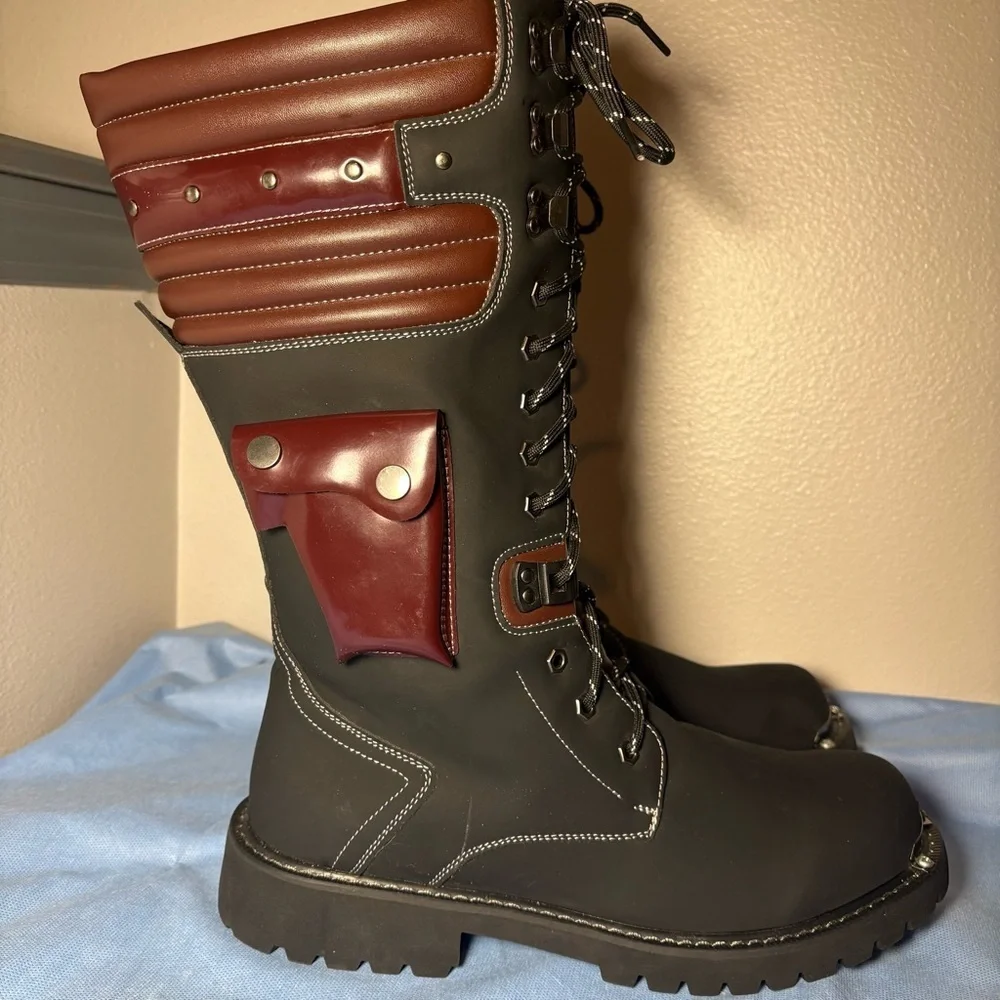 NWOT- Addax Ridge unisex steampunk/goth, conceal n carry, riding boots, size 46